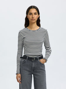 You added <b><u>SLF Anna LS Stripe Crew in Dark Sapphire</u></b> to your cart.