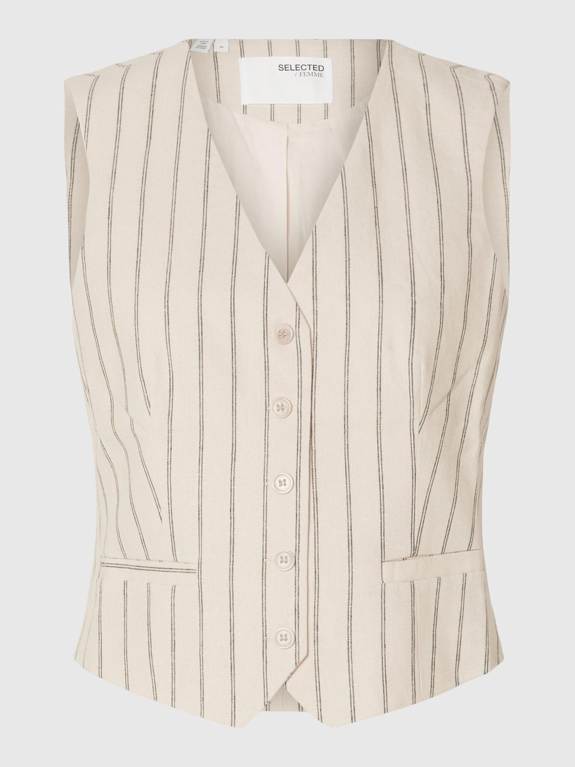 SLF Tania-Hilda Vest in Pin Stripe Sandshell