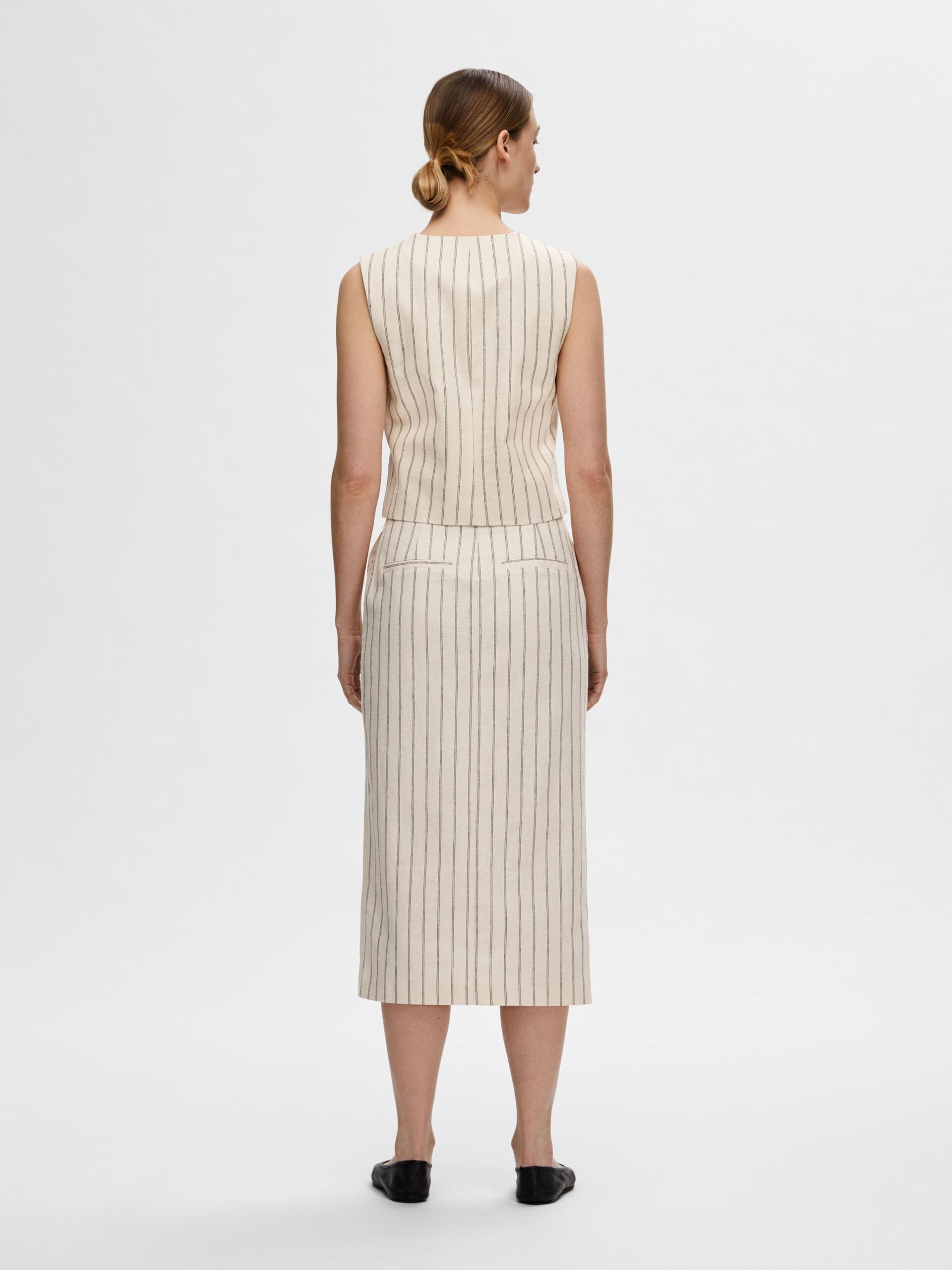 SLF Tania-Hilda Vest in Pin Stripe Sandshell