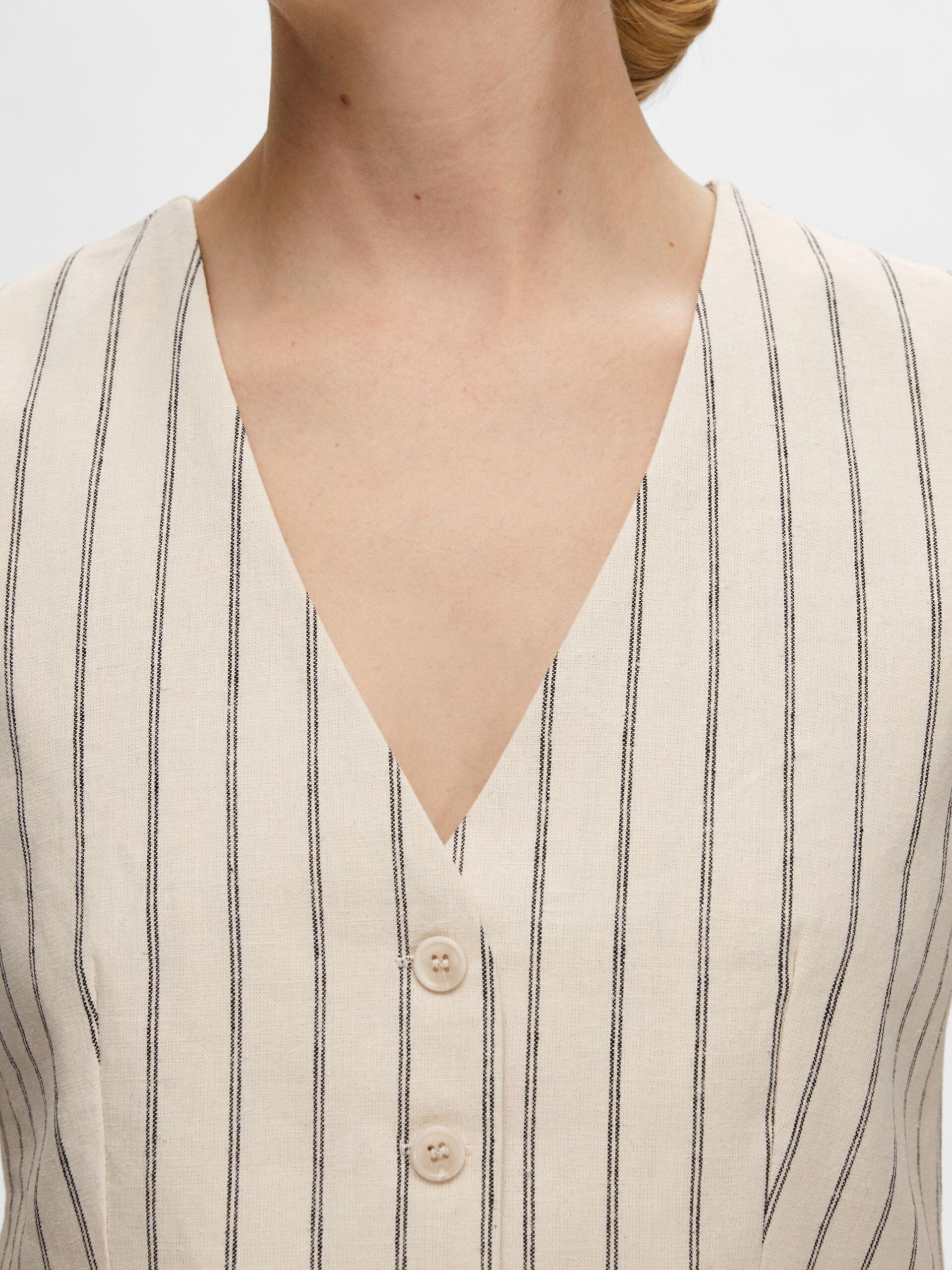 SLF Tania-Hilda Vest in Pin Stripe Sandshell