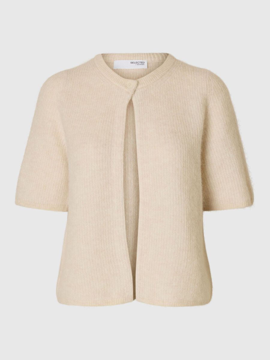 SLF Sia Ras SS Rib Knit Cardgan in Birch
