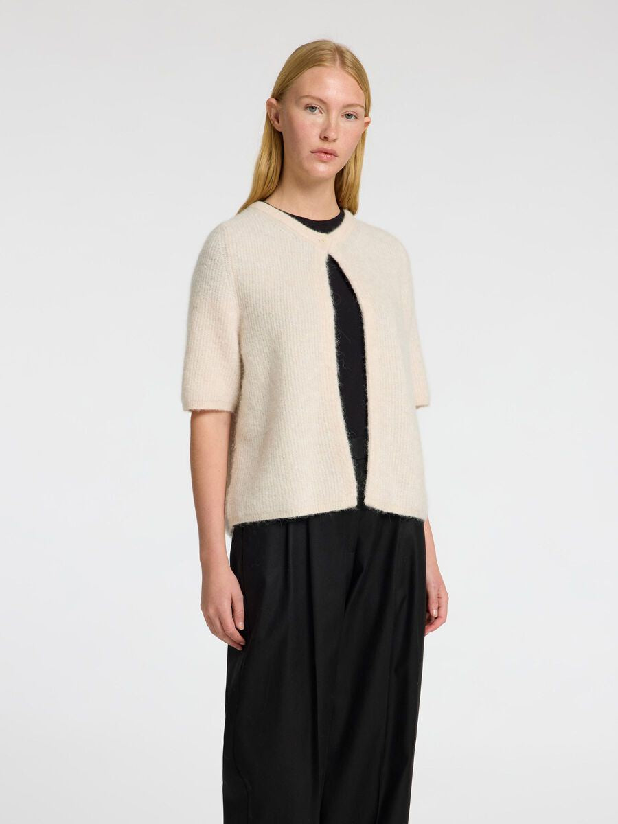 SLF Sia Ras SS Rib Knit Cardgan in Birch