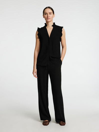 SLF Viva Sun Ruffle Top in Black
