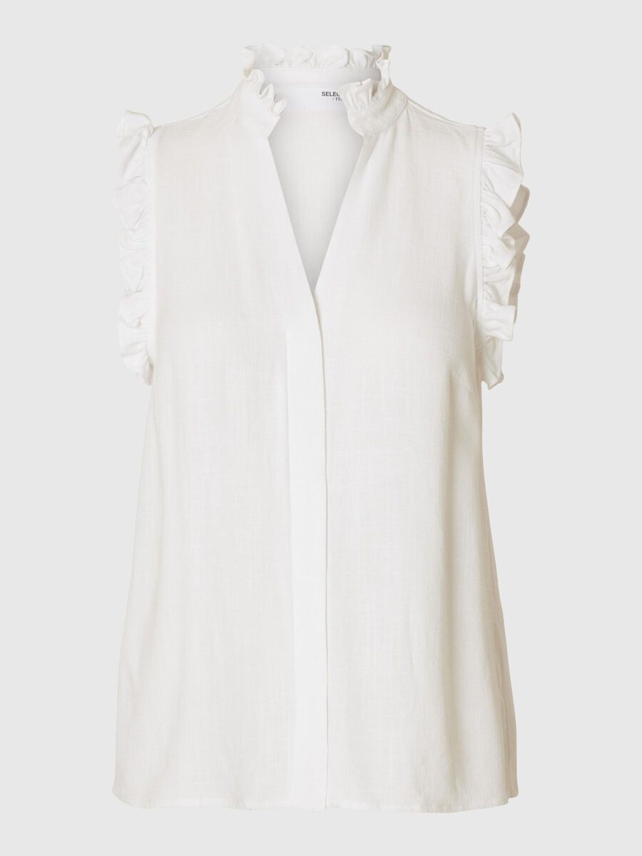 SLF Viva Sun Ruffle Top in White