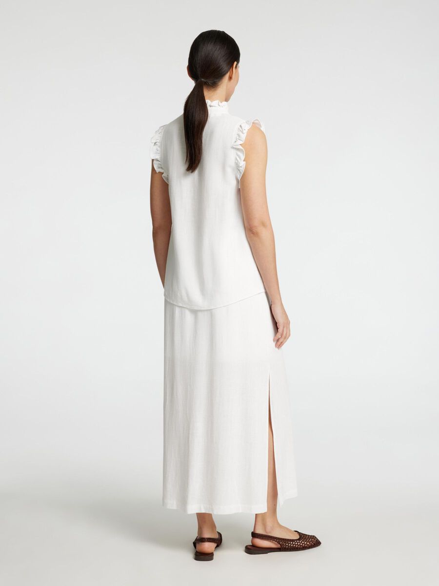 SLF Viva Sun Ruffle Top in White