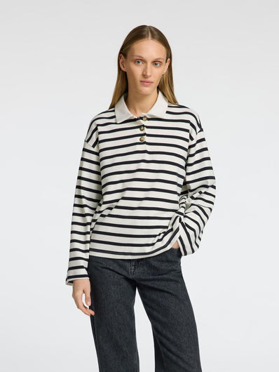 SLF Wada LS Stripe Collar Top