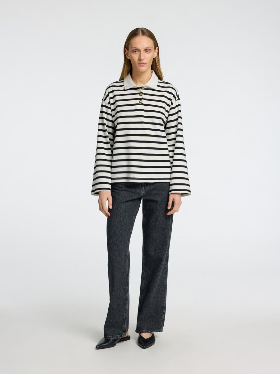 SLF Wada LS Stripe Collar Top
