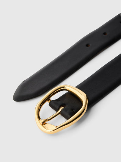SELECTED Fiona Leather Belt in Black