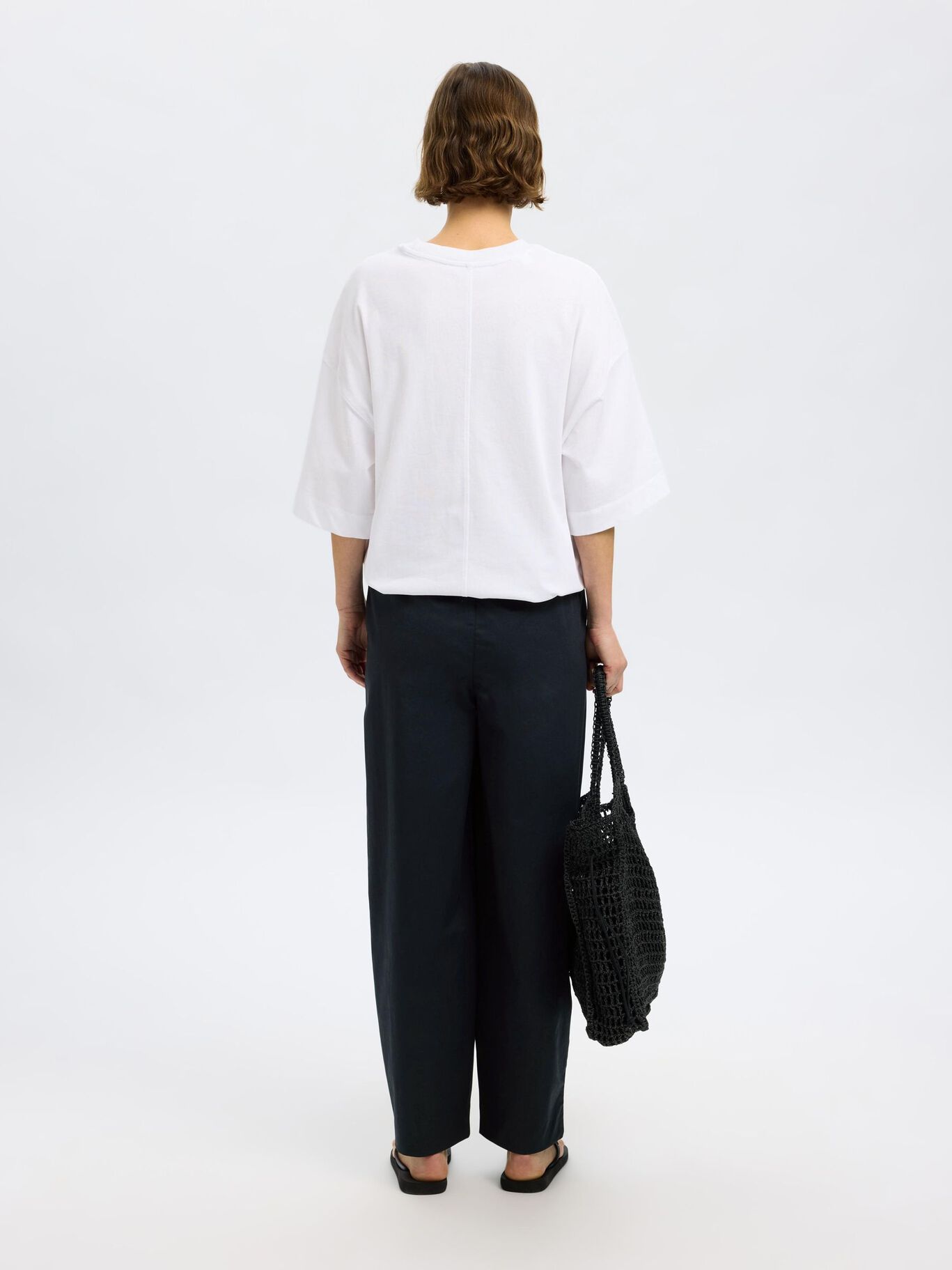 SELECTED Juma Loose Barrel Pant in Black