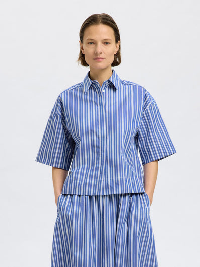 SLF Fia Cropped Shirt in Dazzling Blue