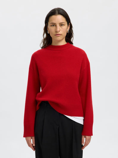 SELECTED Cille Knit in Equestrian Red
