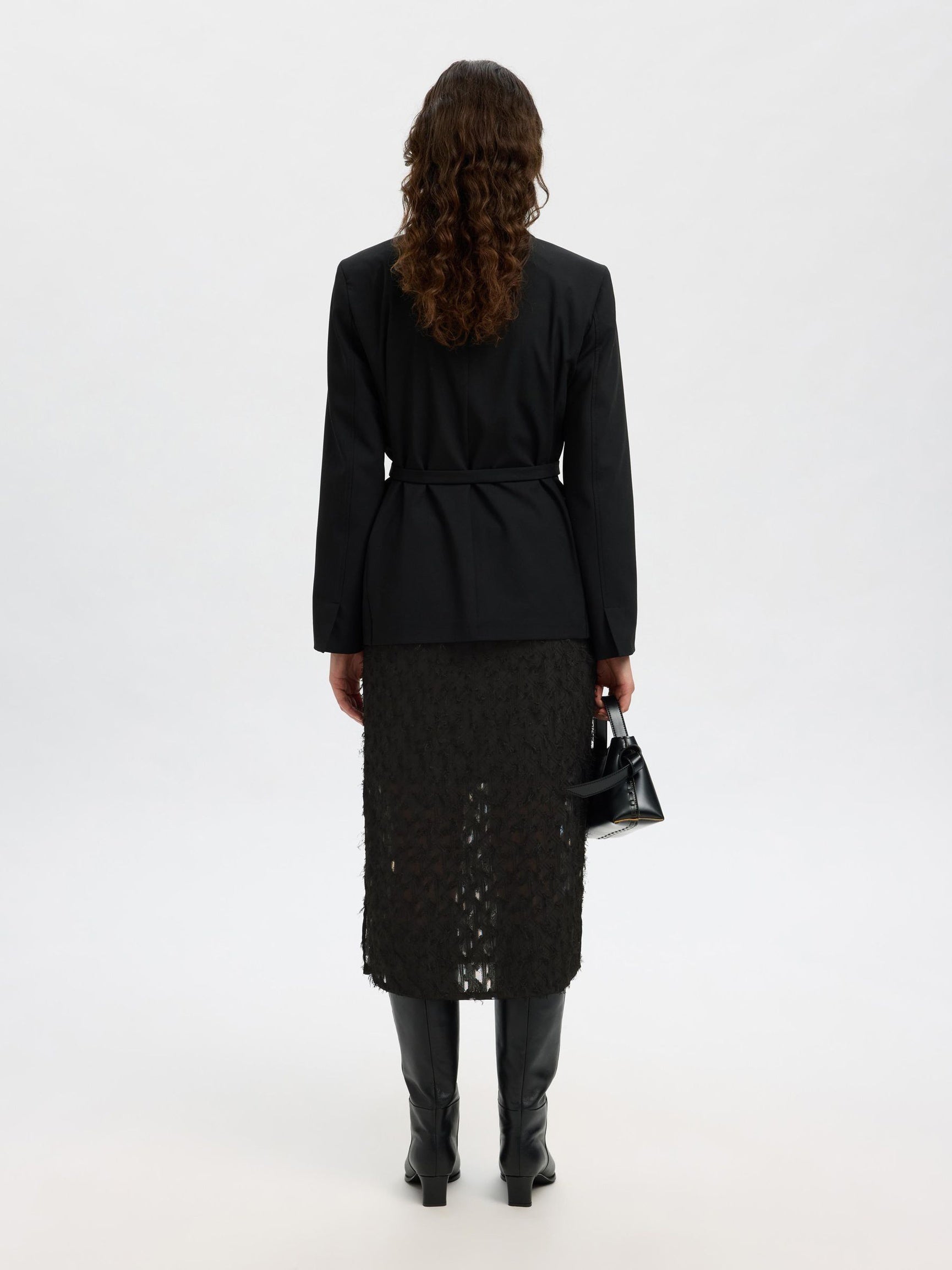 SELECTED Marion Midi Skirt in Black