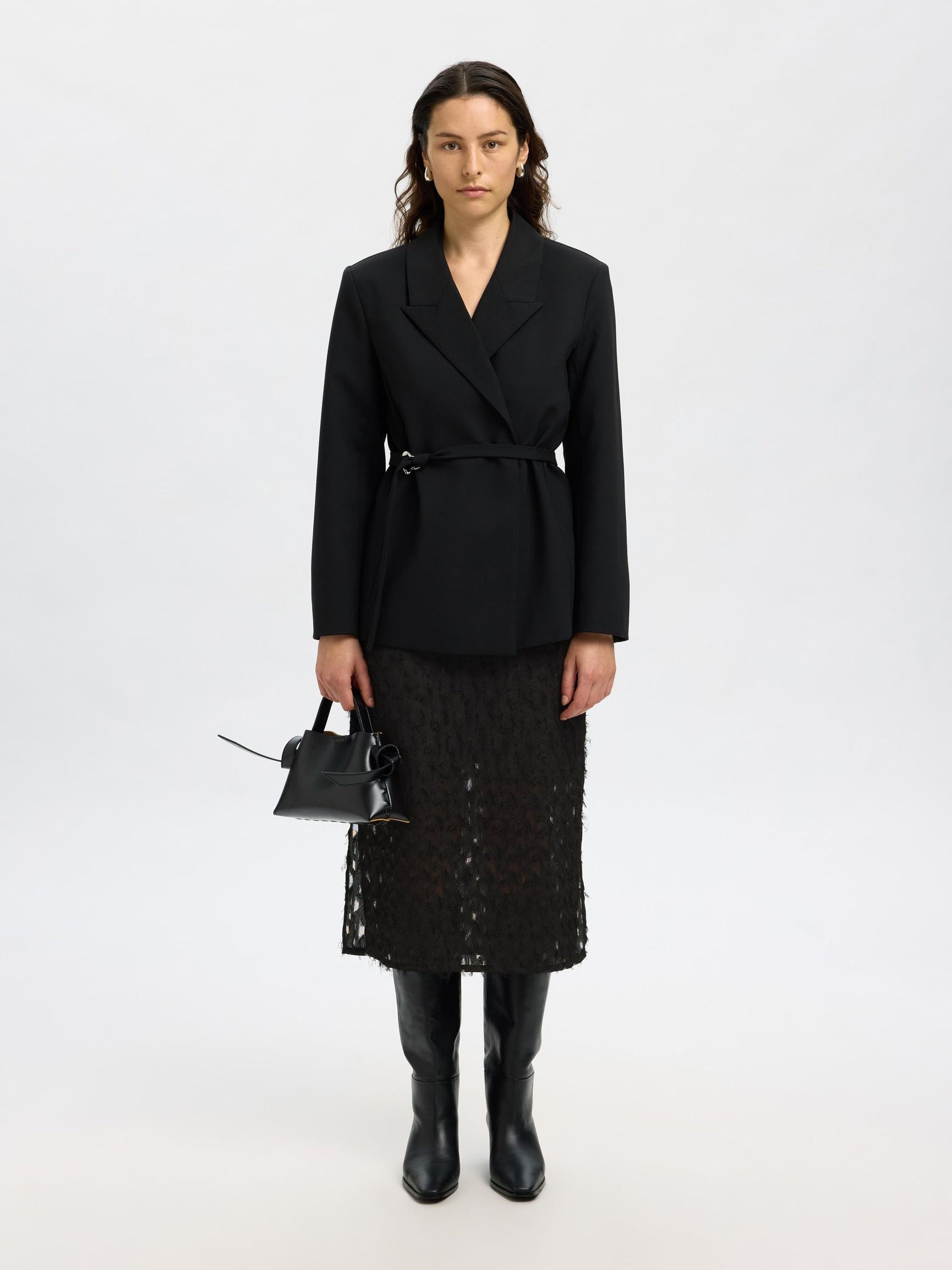 SELECTED Marion Midi Skirt in Black