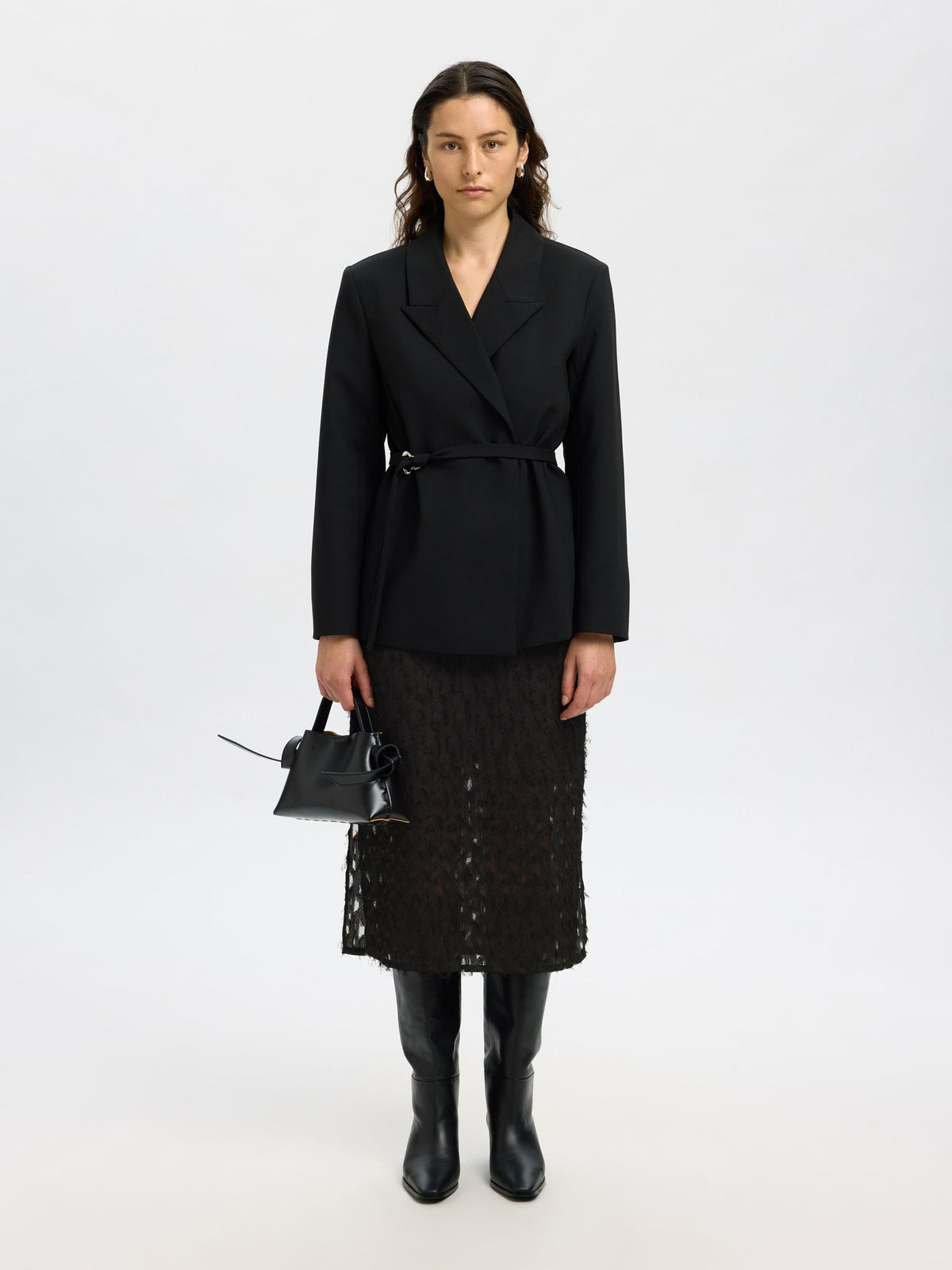 SELECTED Marion Midi Skirt in Black