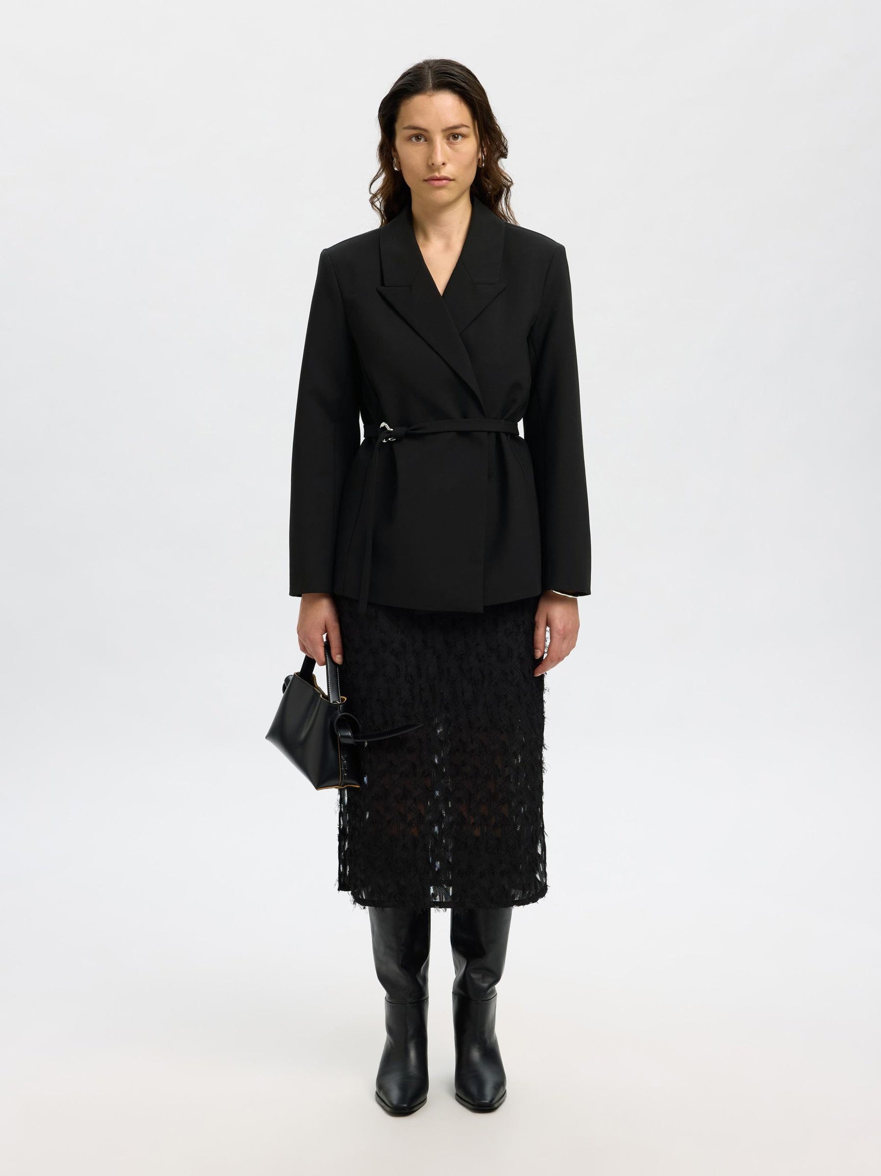 SELECTED Marion Midi Skirt in Black