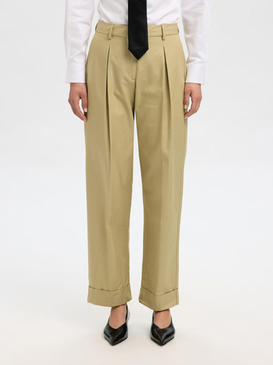 SELECTED Tapered Dora Pants in Slate Green