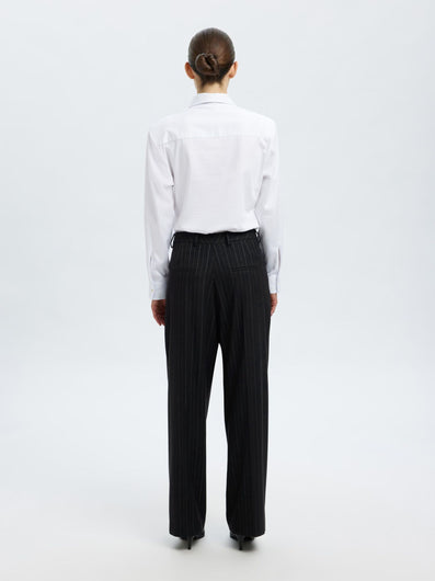 SELECTED Malia Manteco Pants in Black Pinstripe