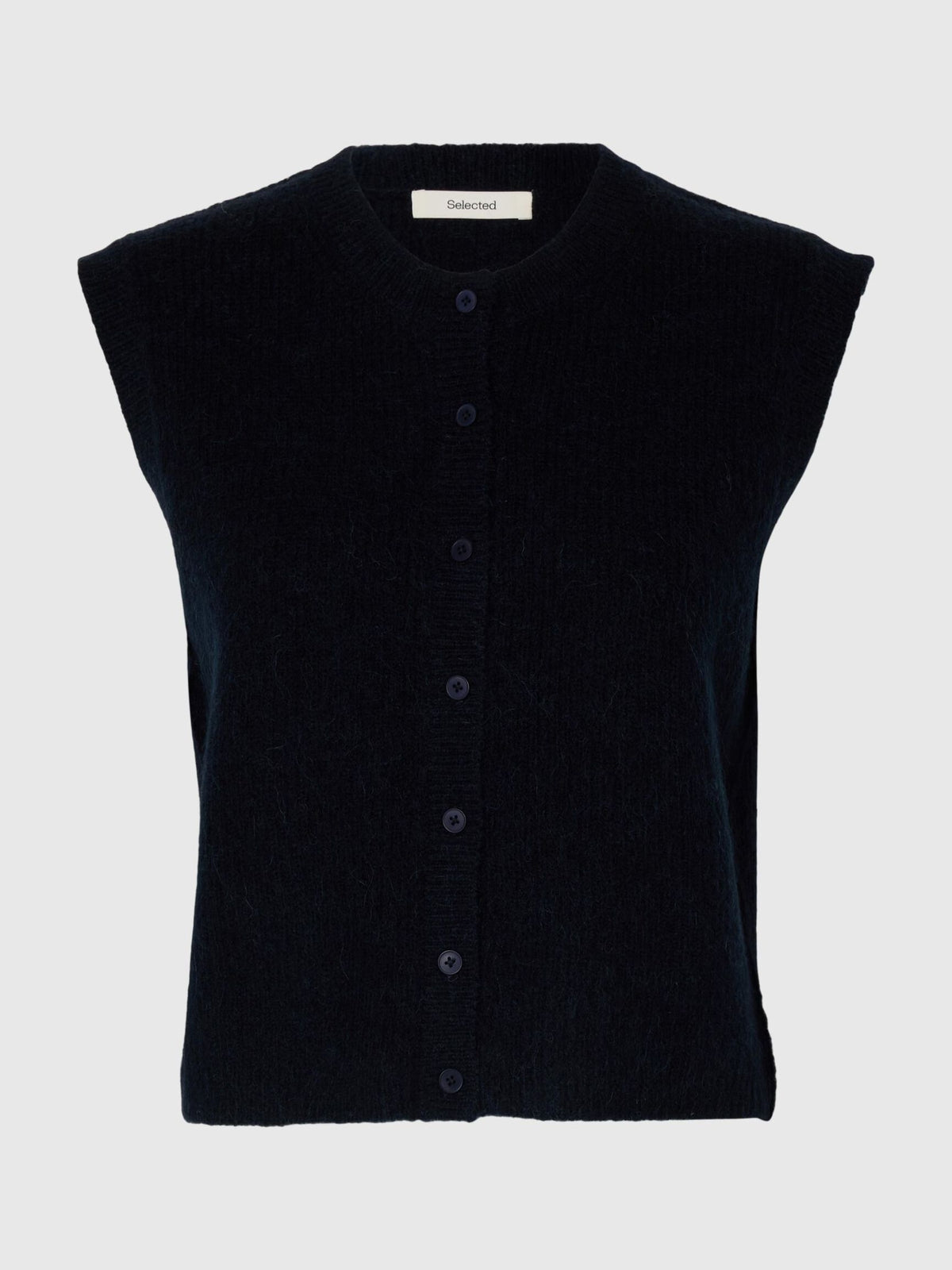 SELECTED Lulu SL Button Vest in Dk Sapphire