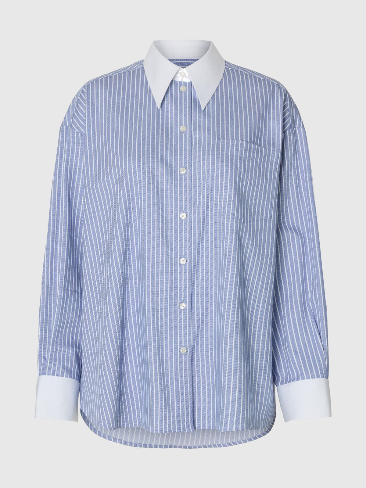 SELECTED Romie Oversize Shirt in Dusty Blue