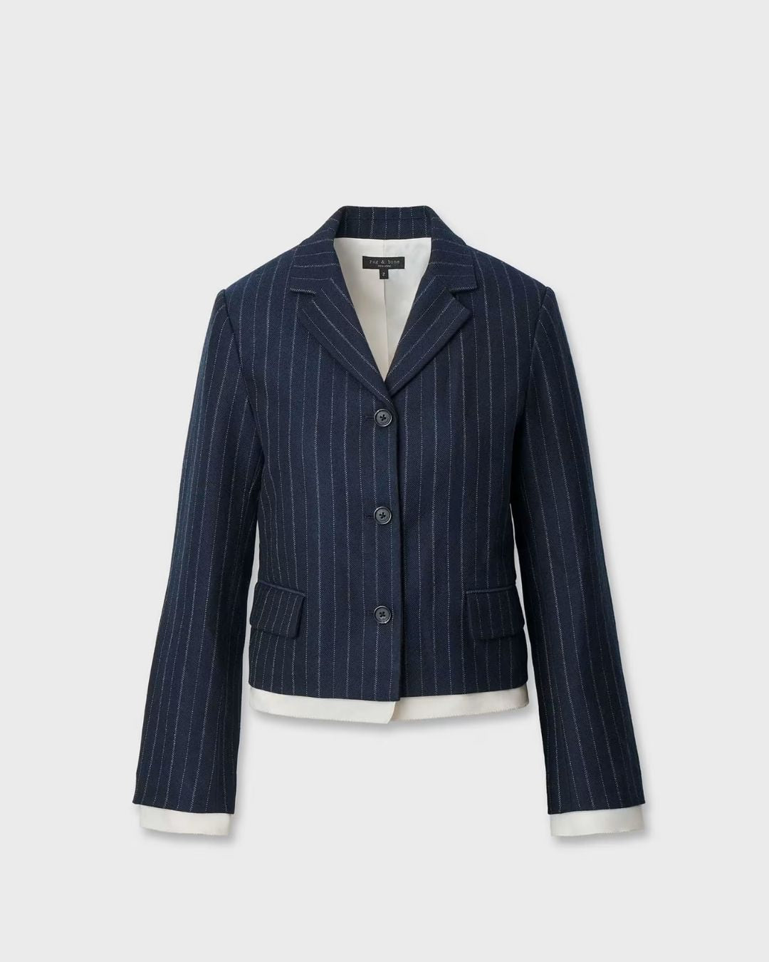 Rag & Bone Lawrence Cropped Blazer - Navy Multi