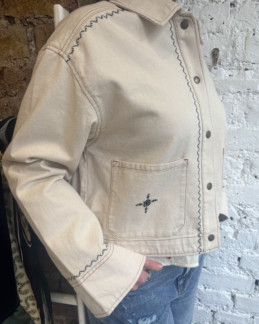 Tinsels Elbe Jacket in Chalk