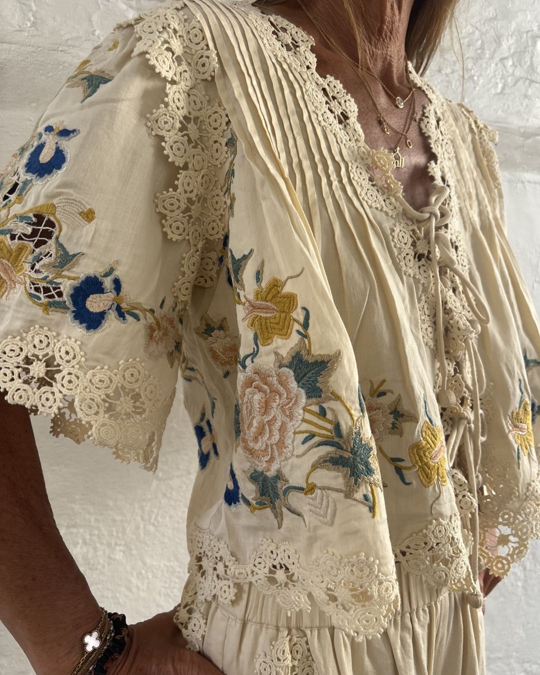Sea New York Adonna Emb SL Top - Cream