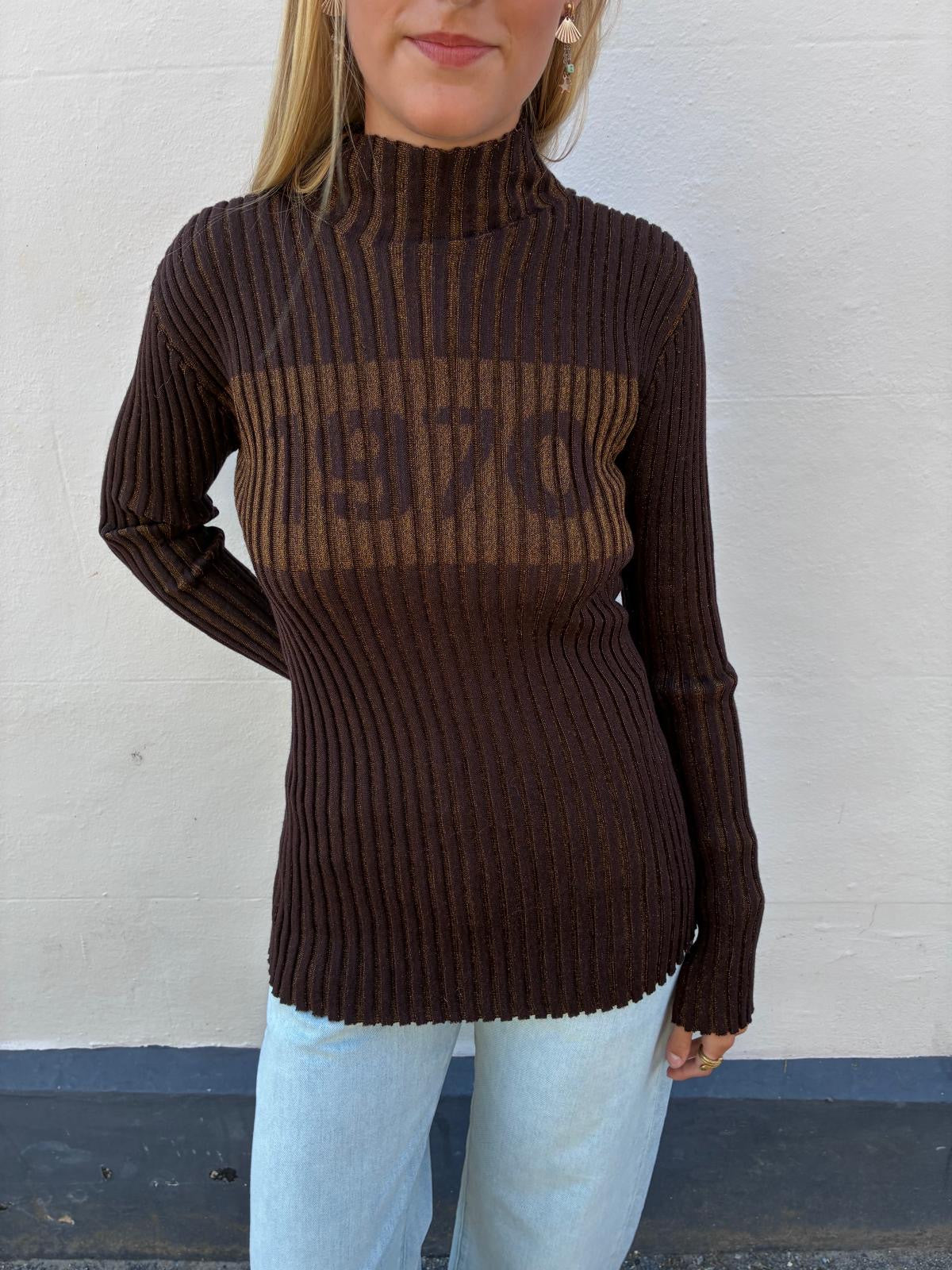 Bella Freud Distorted 1970 Rib in Brown