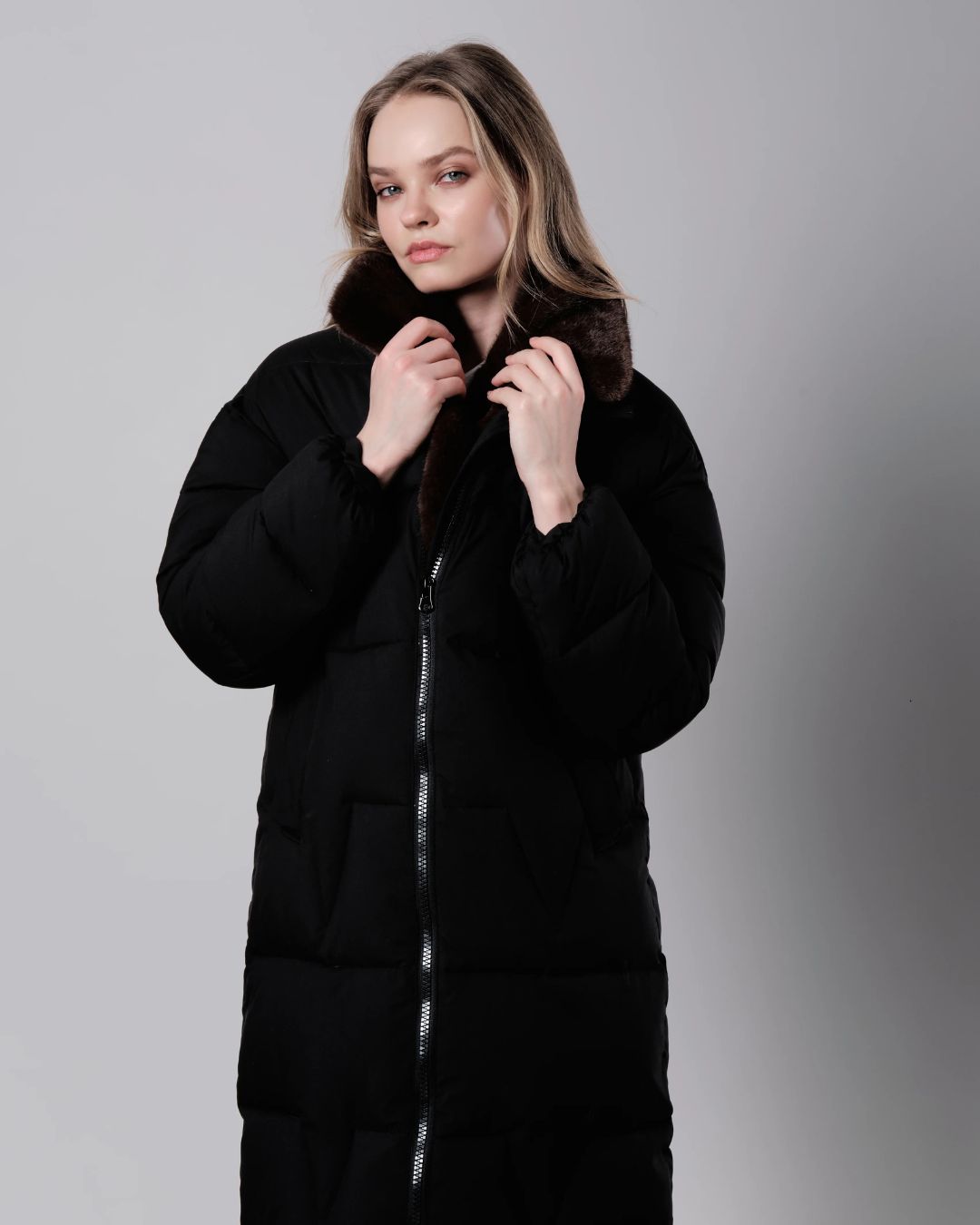 Vegancode 20494 Faux Fur Coat - Black