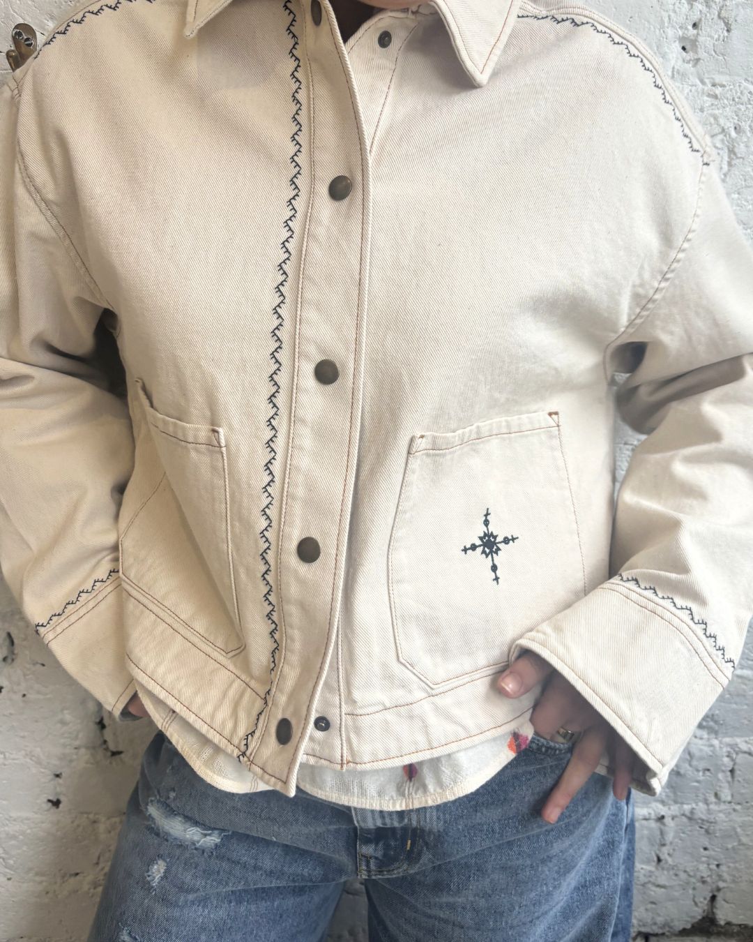 Tinsels Elbe Jacket in Chalk