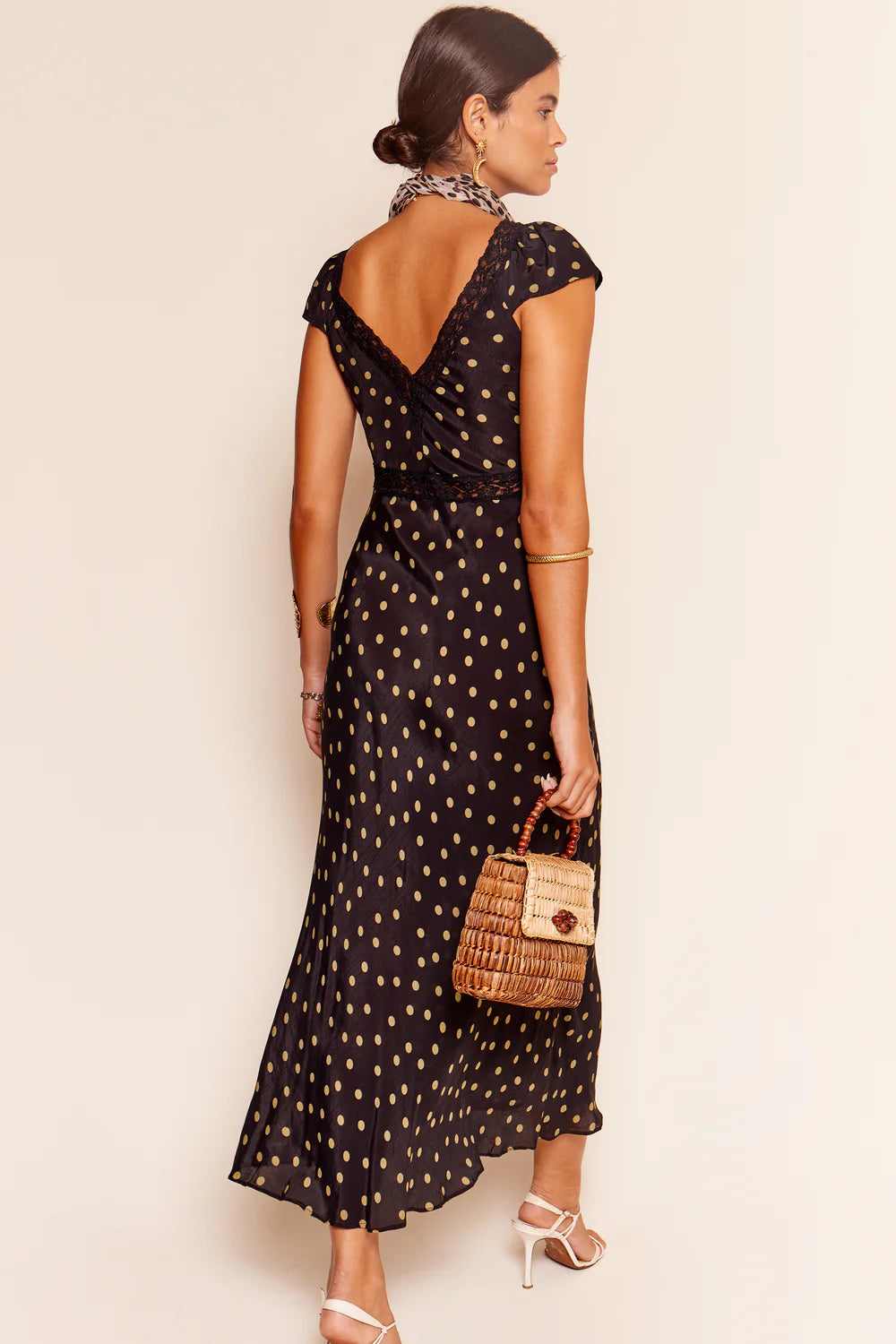 RIXO Iggy Dress in Bohemia Spot Olive