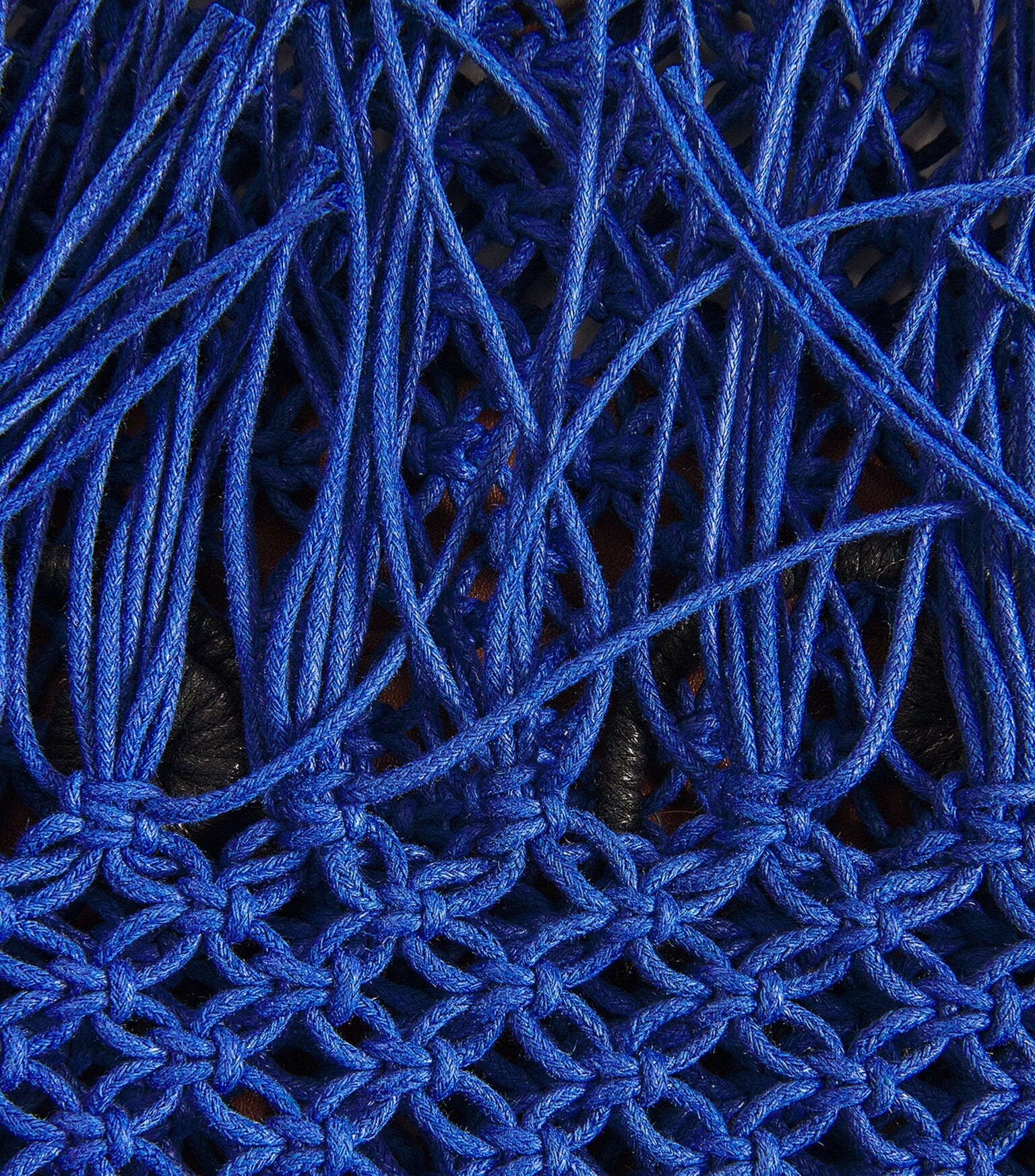 Anya Hindmarch Macrame Fringe Tote Eyes in Electric Blue