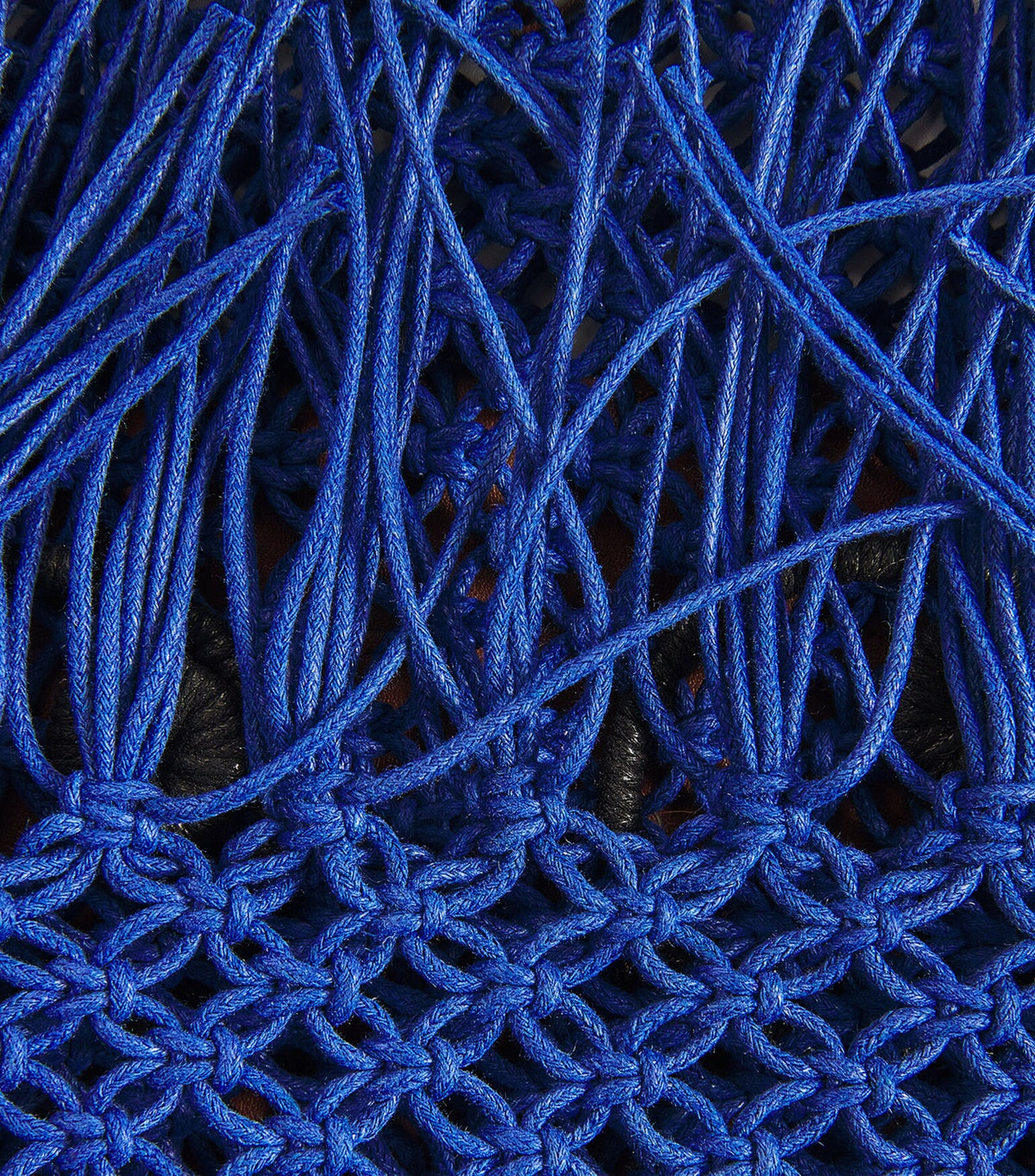 Anya Hindmarch Macrame Fringe Tote Eyes in Electric Blue