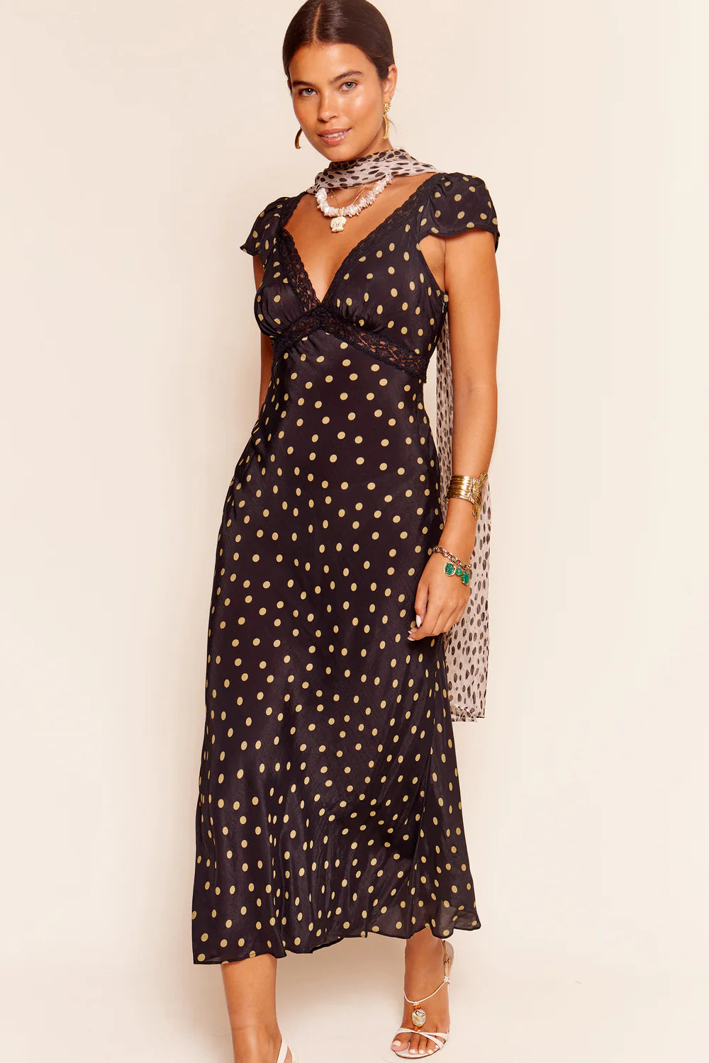 RIXO Iggy Dress in Bohemia Spot Olive