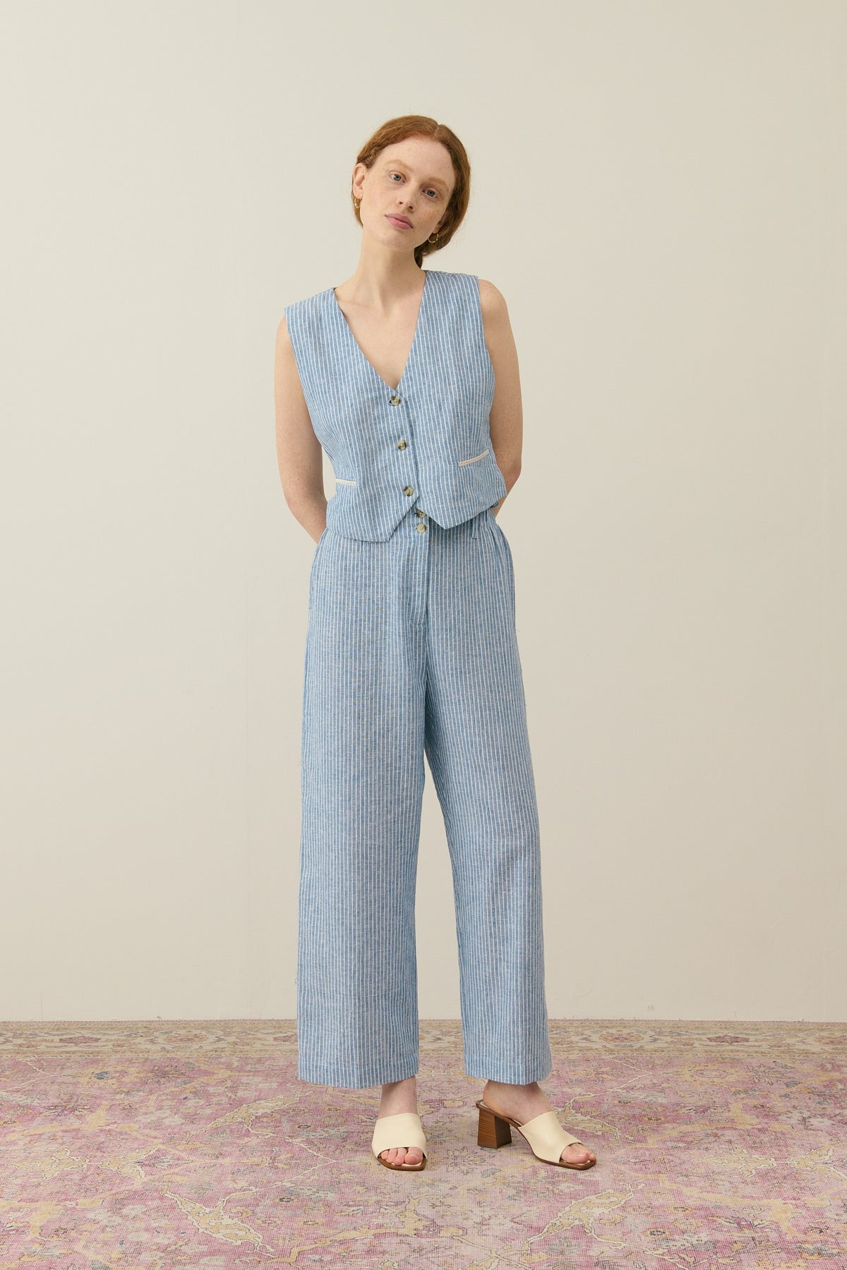 Louise Misha Abuela Trousers in Blue Onda Stripes