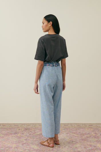 LM Abuela Trousers in Blue Onda Stripes
