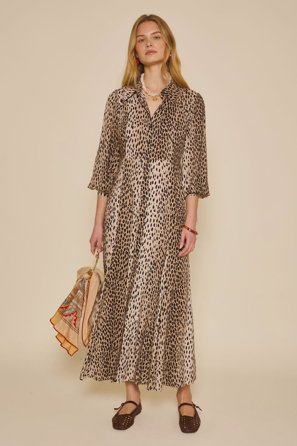 RIXO Maddison Dress in Antelope Spot