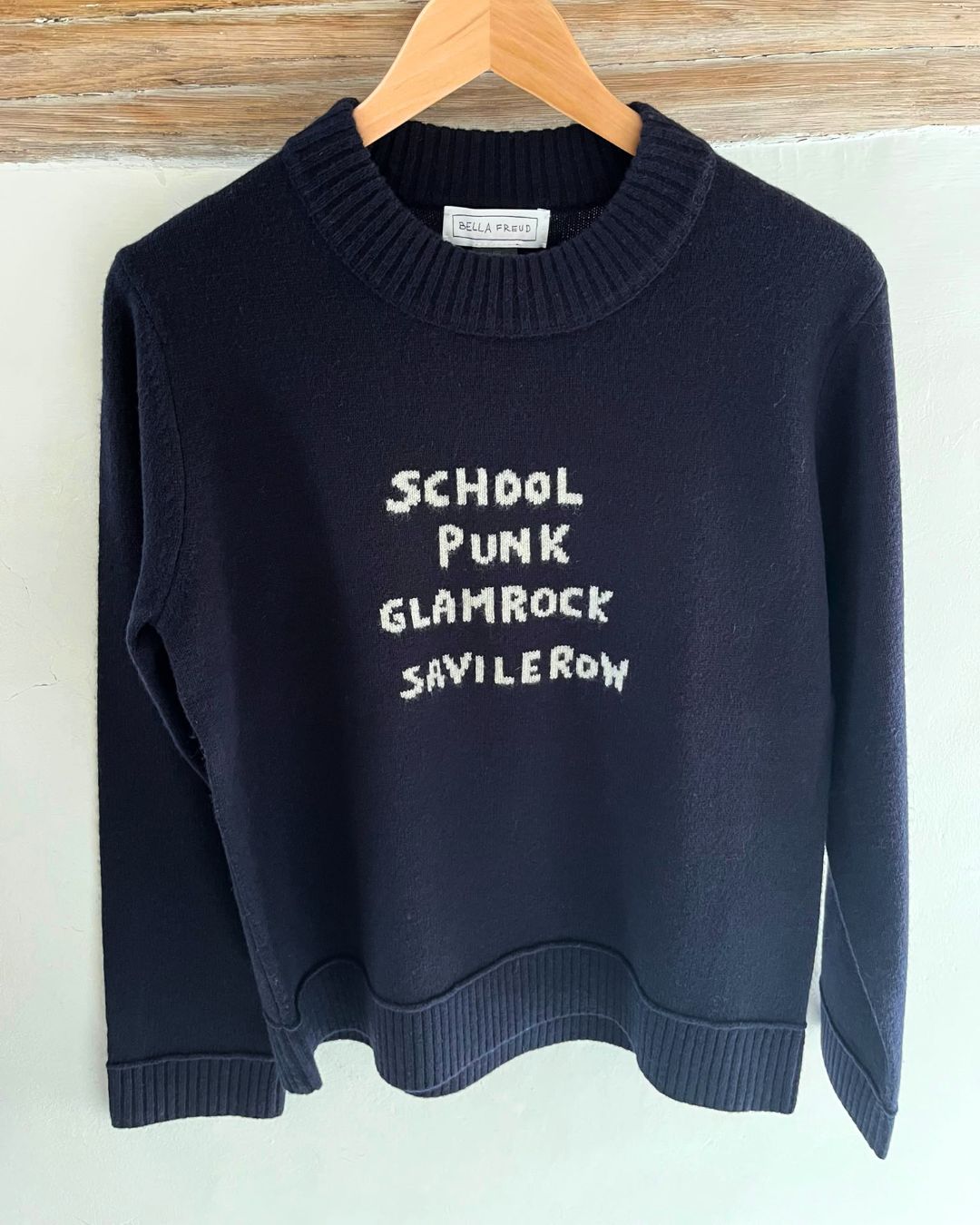 Bella Freud Manifesto Jumper - Navy, Ivory