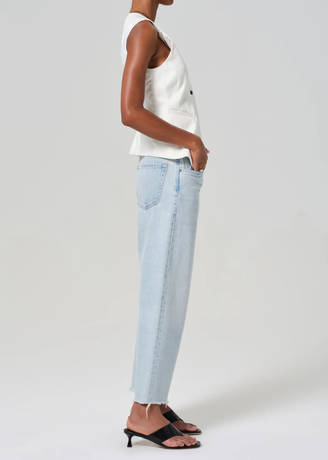 COH Ayla Raw Hem Crop in Sailor
