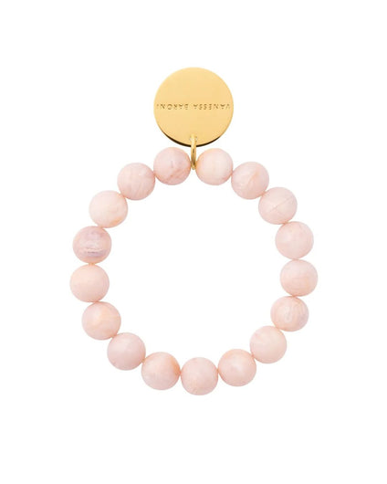 Vanessa Baroni Mini Beads Flex Bracelet - Ivory, Rose Marble