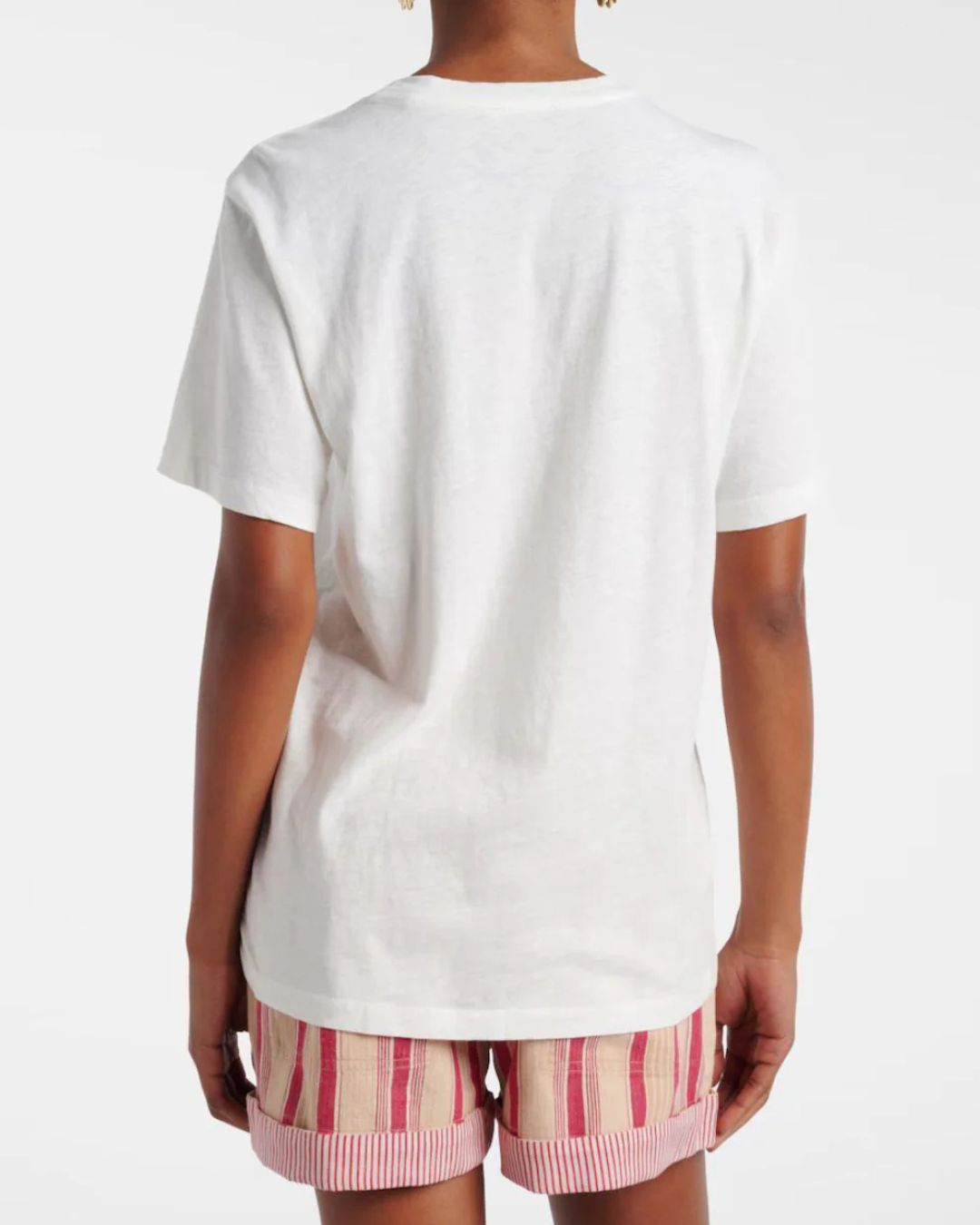 Marant Etoile Zewel Tee in Ecru, Orange