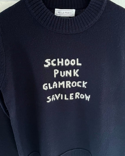 Bella Freud Manifesto Jumper - Navy, Ivory