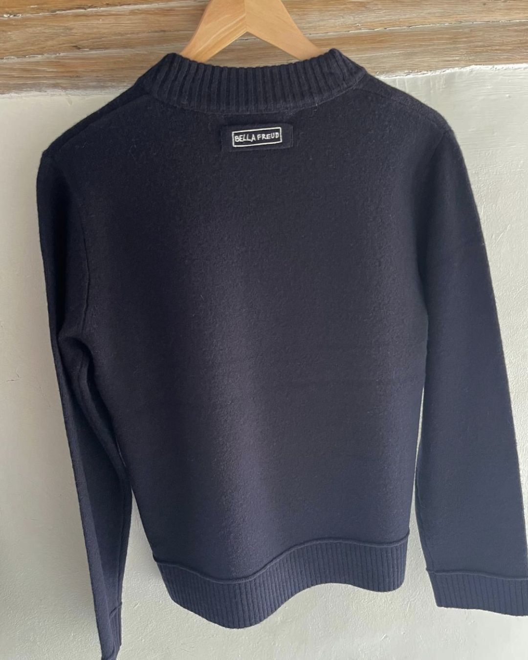 Bella Freud Manifesto Jumper - Navy, Ivory