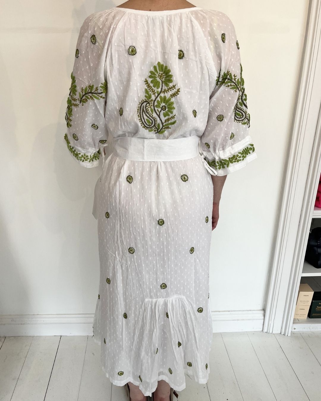 Handprint Dream Apparel Grace Dress in White Green