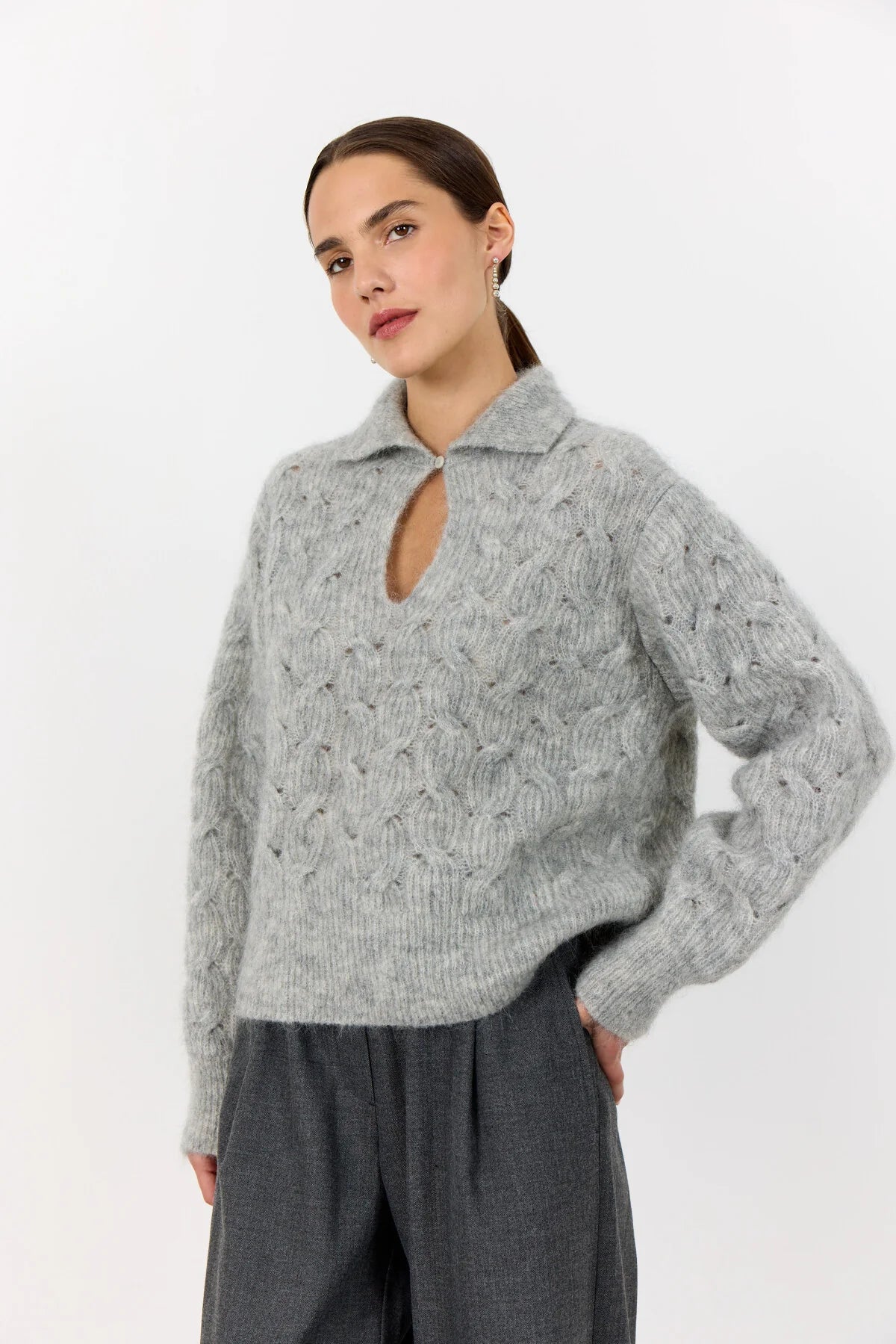 Levete Room Niva Cable Knit in Grey