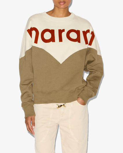 IM Houston Sweatshirt in Ecru, Dark Khaki