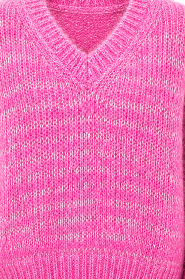 Twins Tamara V Neck Sweater - Neon Pink