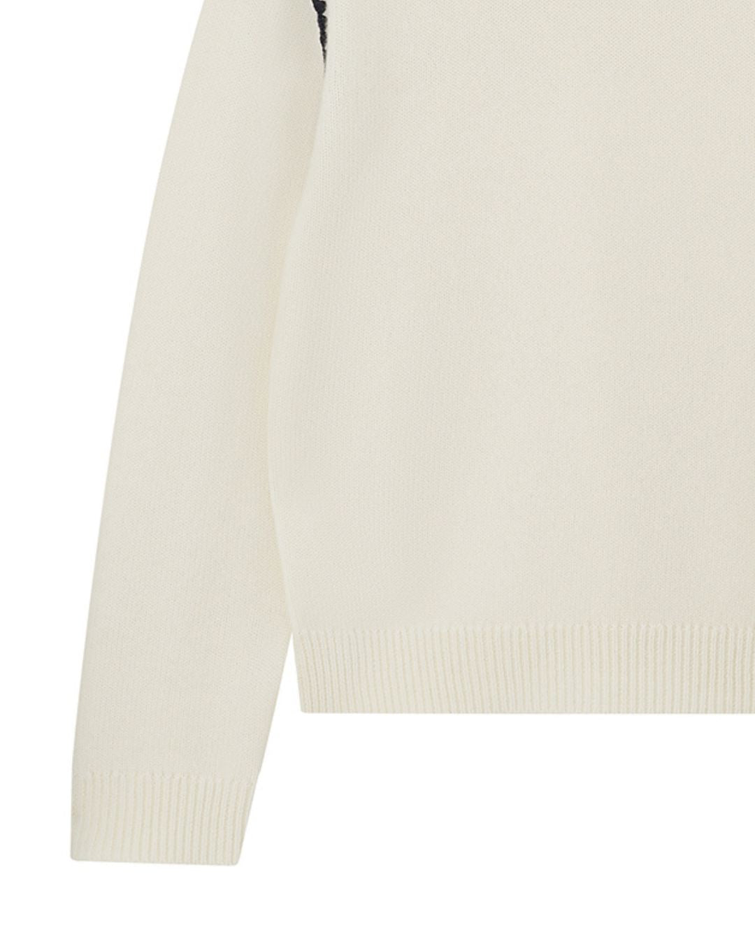 Jumper 1234 Contrast Crochet Crew - Congee, Dark Ink