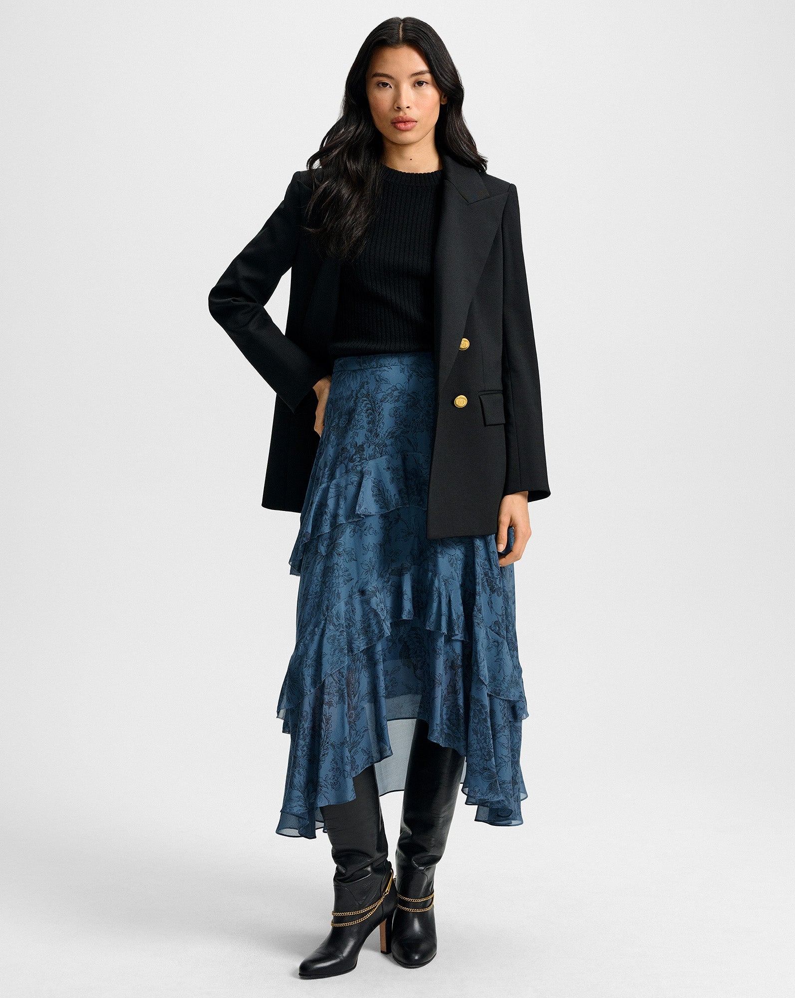 Veronica Beard Graeme Skirt in Blue
