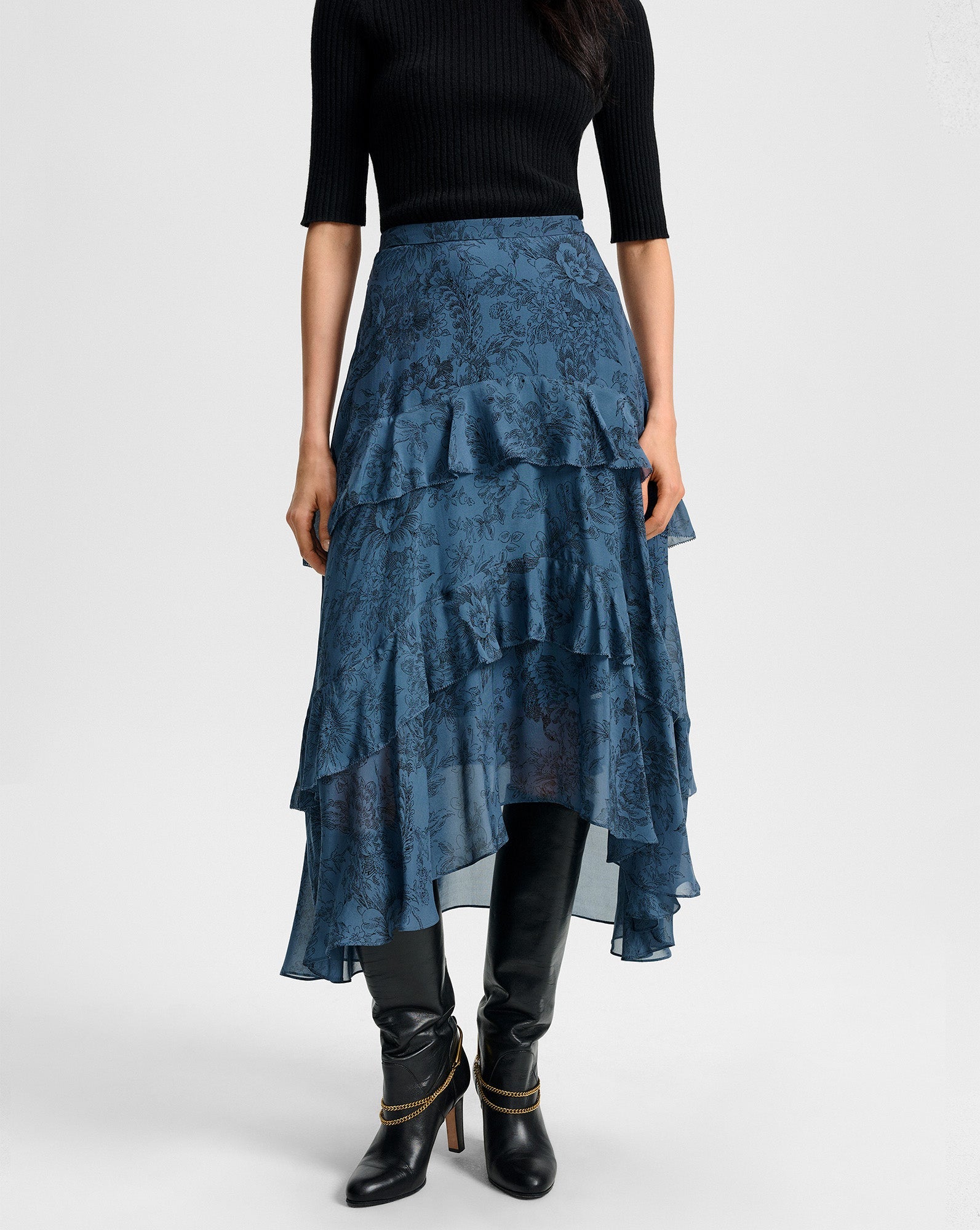 Veronica Beard Graeme Skirt in Blue