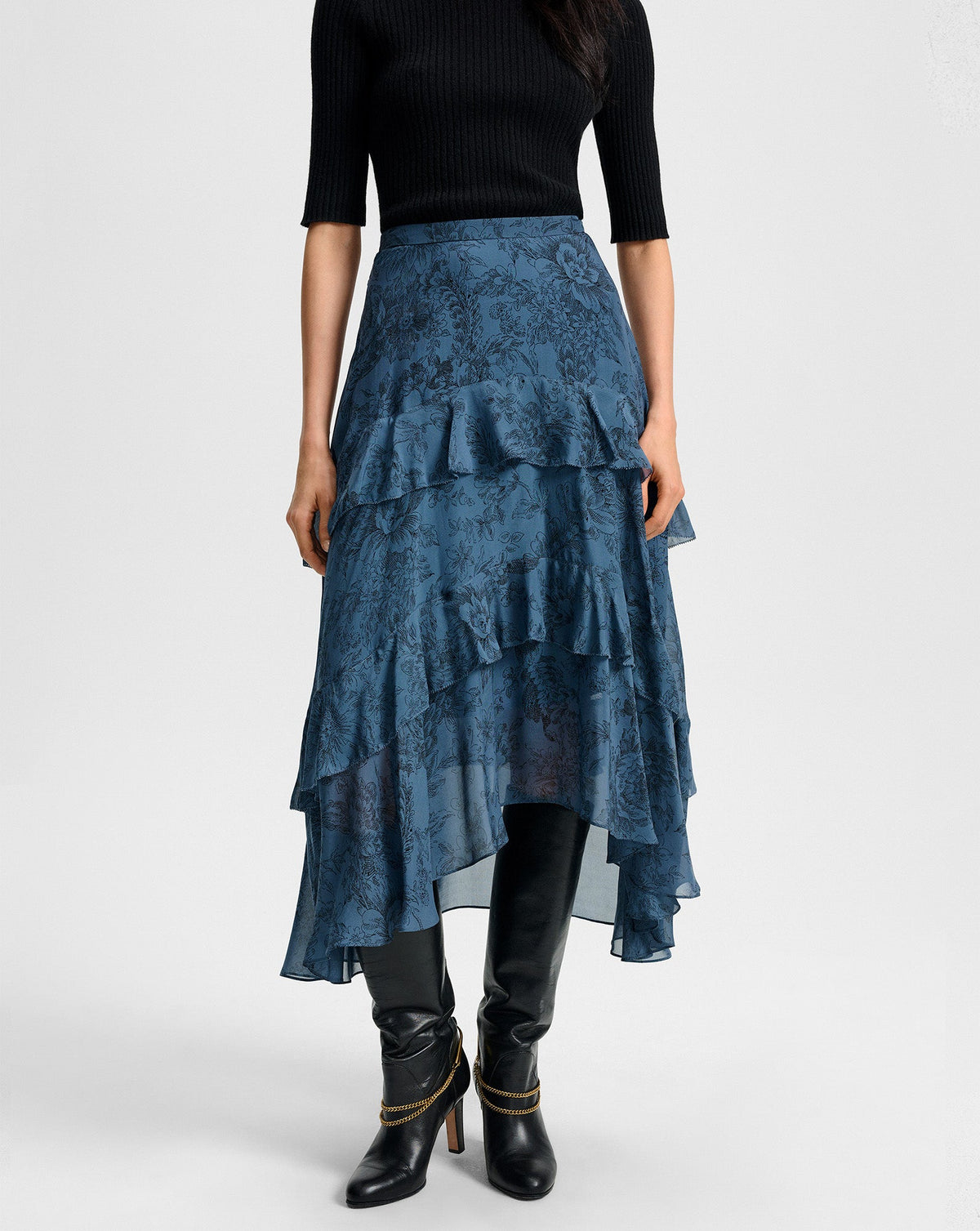 Veronica Beard Graeme Skirt in Blue